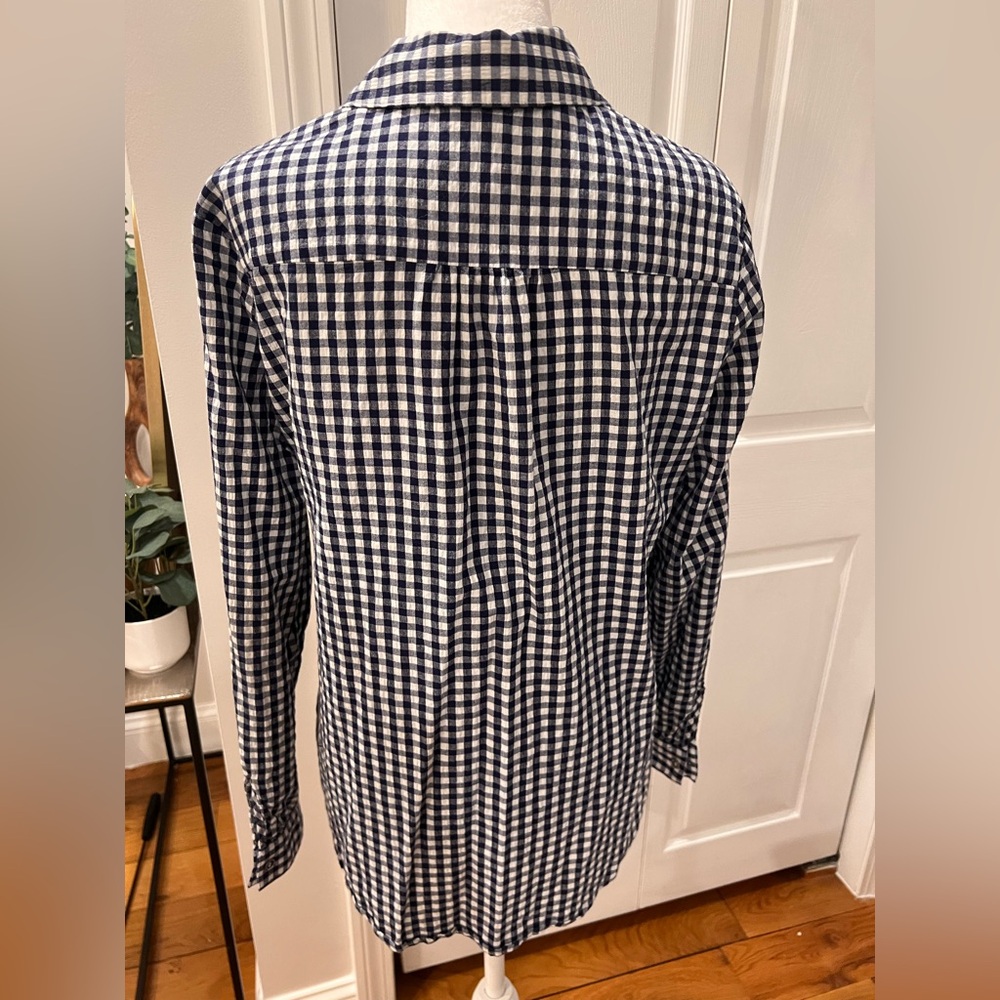 KUT from the kloth M Navy / White Check Button Down - Picture 4 of 11